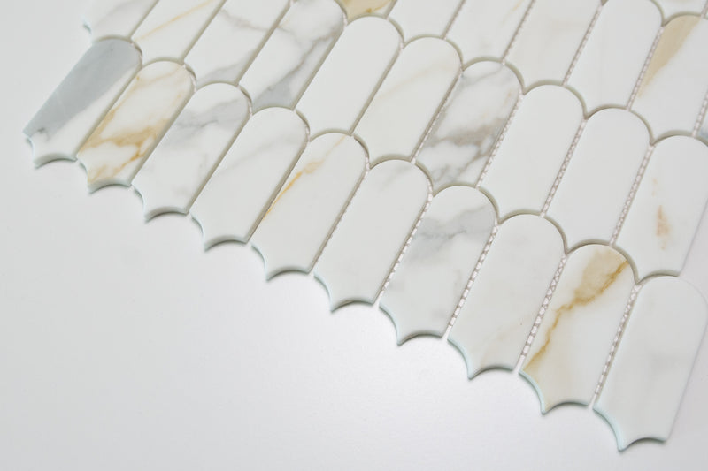 Calacatta Gold Mix Feather Mosaic