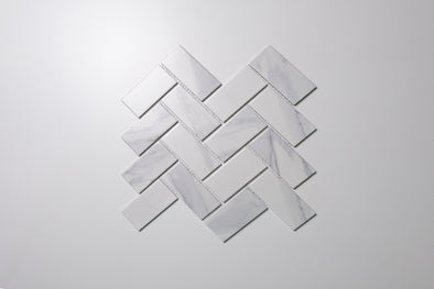 Greenwood Carrara Heringbone Mosaic