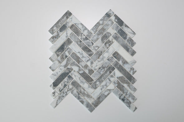 Terrazzo Grey Herringbone Mosaic